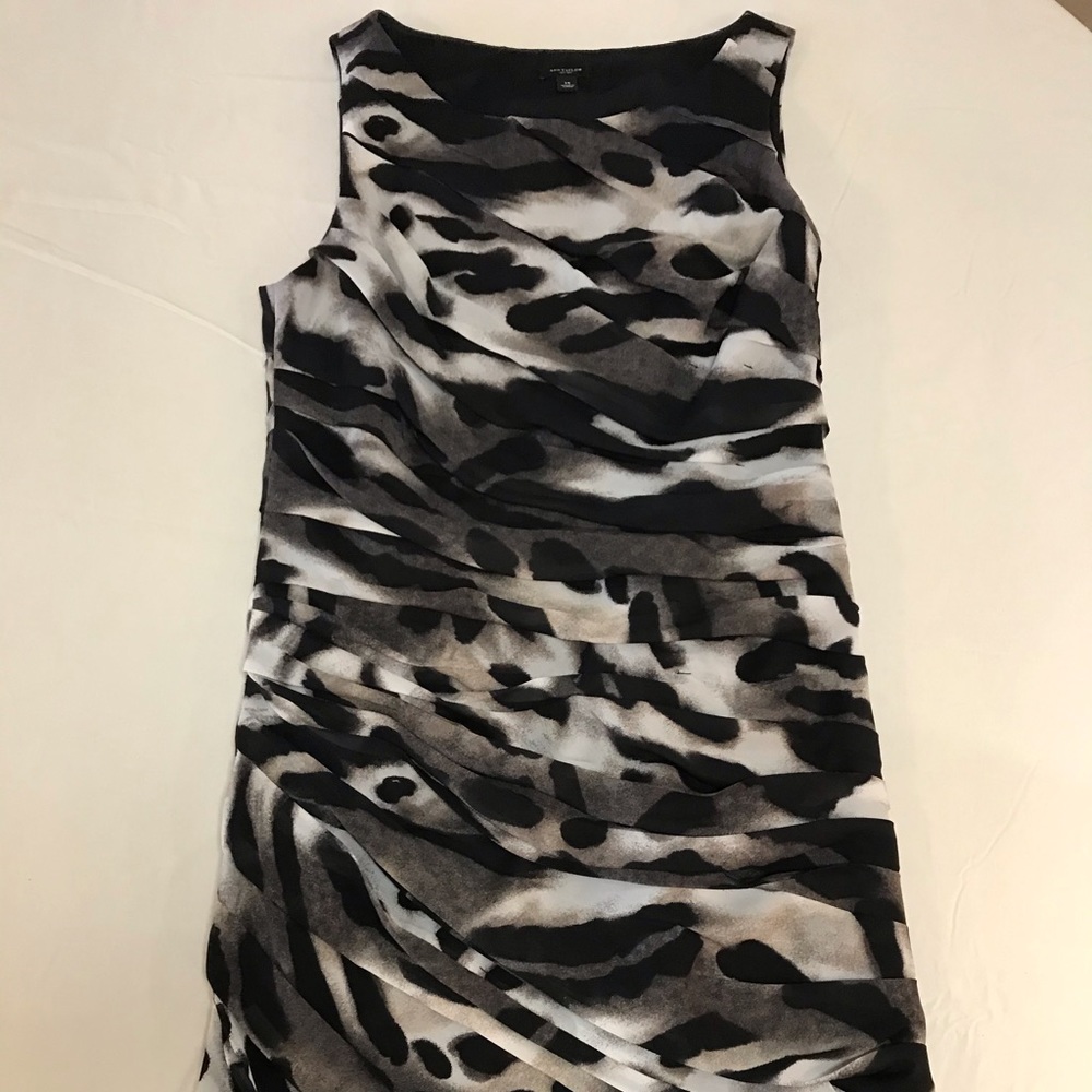Ann Taylor Snow Leopard Print Sheath Dress - Sz 14